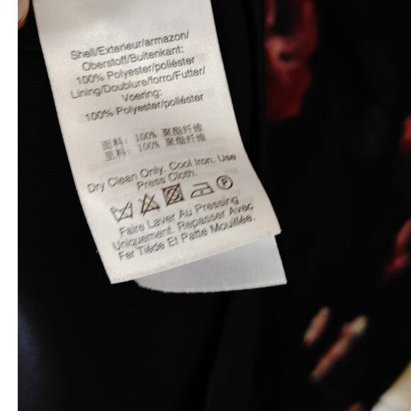 DKNY Dress Long Sleeve Shift Floral Vneck Knee Length Sz 2 - Picture 7 of 7